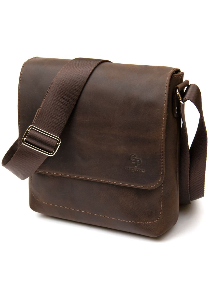 Сумка чоловіча шкіряна через плече 11432 Коричневий Grande Pelle (302008975)