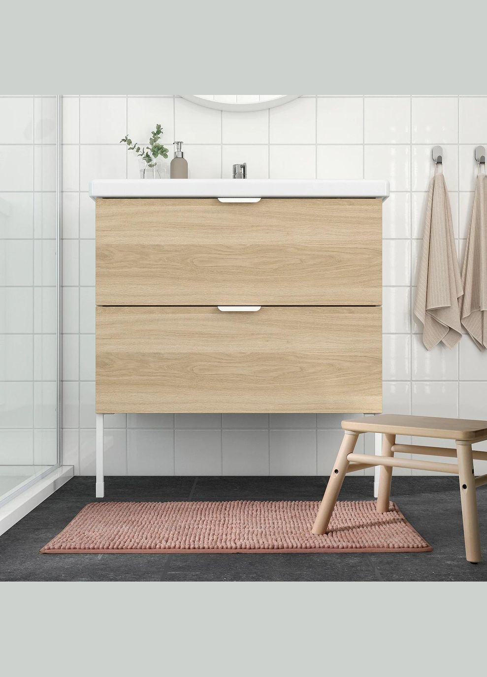 Килимок для ванної кімнати ІКЕА TOFTBO 50х80 см Світлорожевий (30517025) IKEA (267902665)