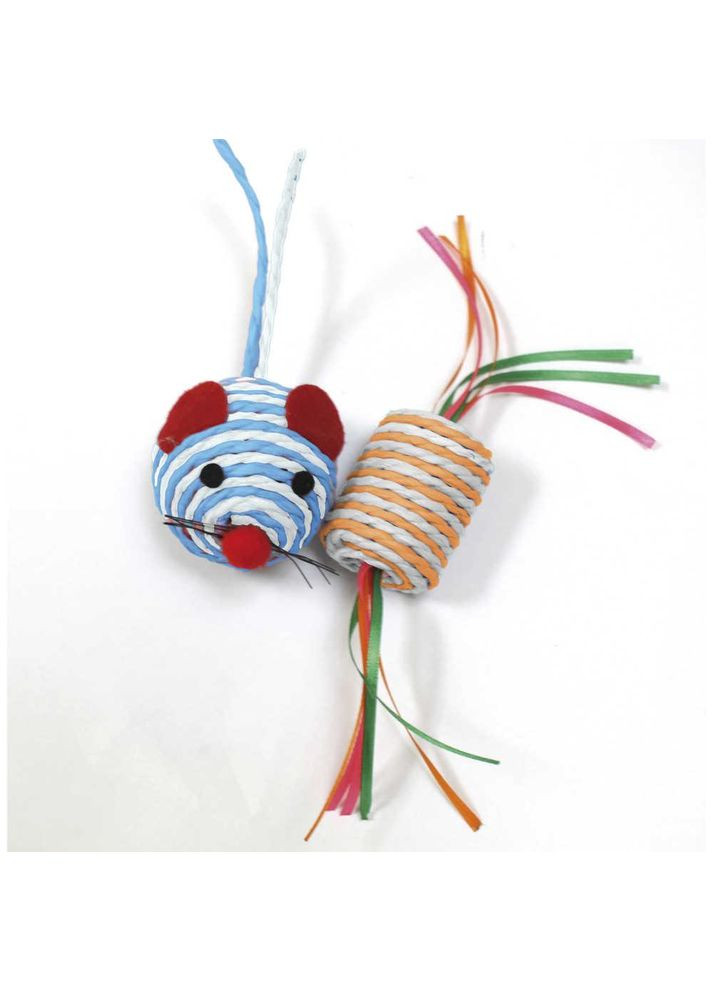 Іграшка для кішок миша / туба смугаста, нейлон 5 см (різні кольори), 1 шт Croci (305076596)