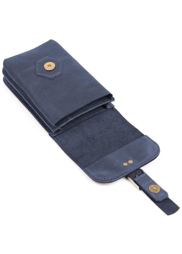 Сумка поясна на ремінь чоловіча з натуральної шкіри Синій 35088 TARWA (333300023)