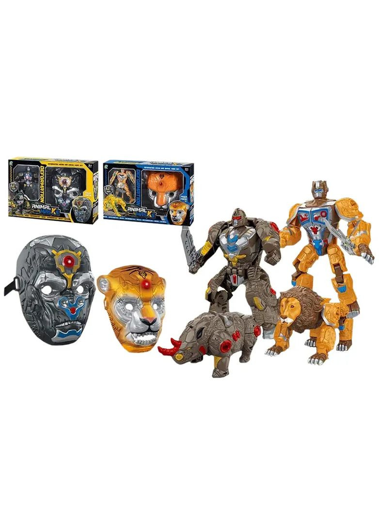 Игрушечный набор трансформер с маской, свет, звук, батарейка, пластик в ассортименте 168-28/29 Країна іграшок Хло6239 (370652927)