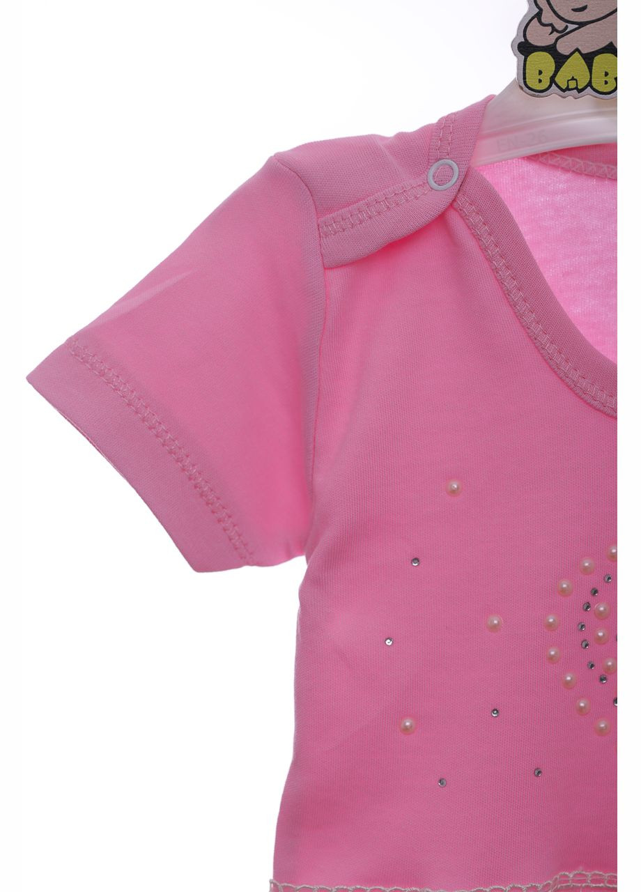 Боди с коротким рукавом для девочки Сердечко розовый хлопок MiniPapi 62 см (37922) BABYKROHA (297197363)