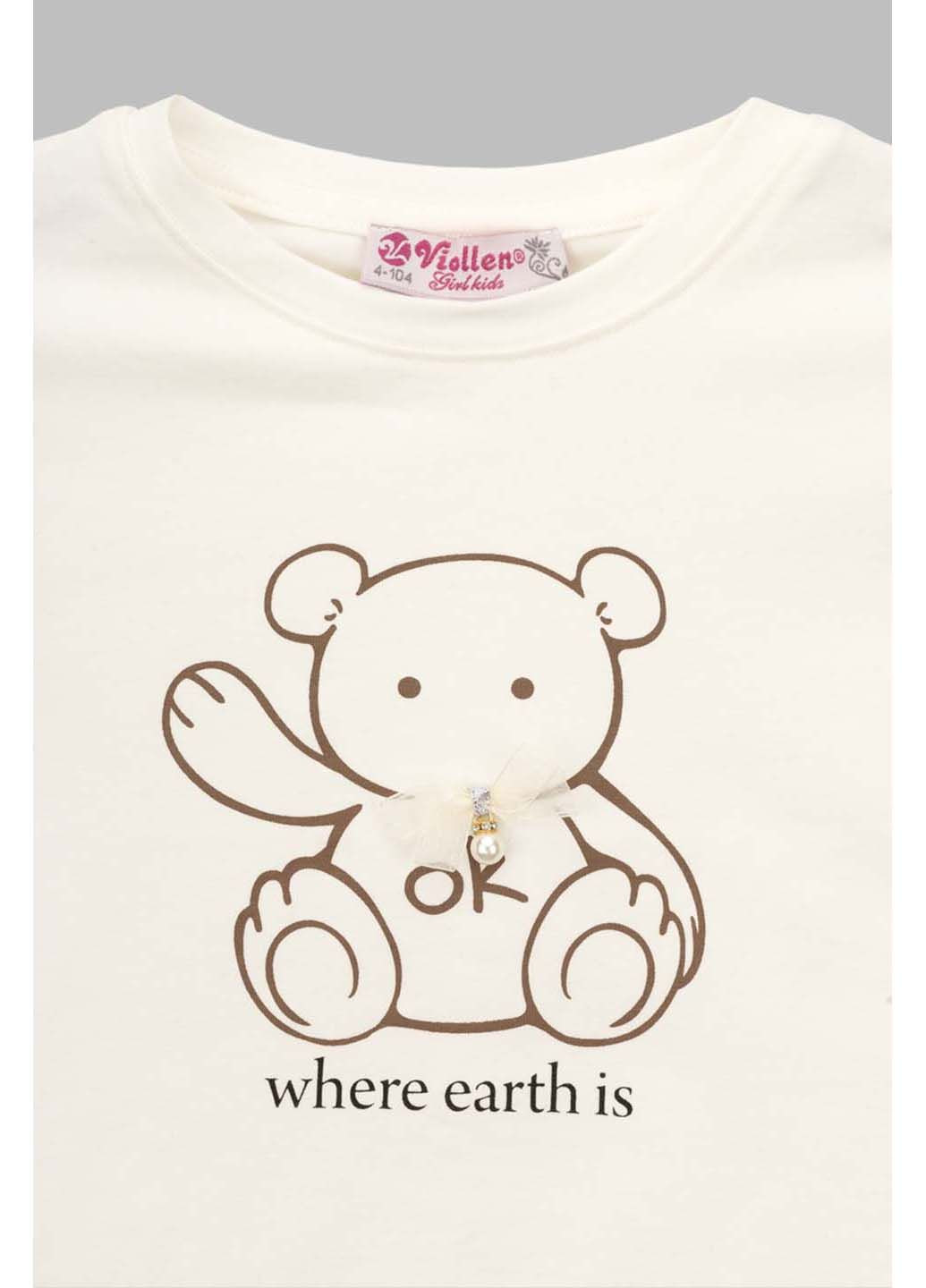 Молочная демисезонная футболка Viollen