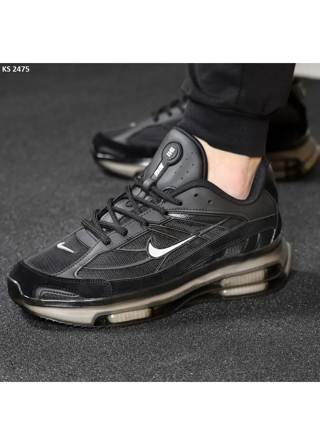 Чорні кросівки чоловічі nike air black найк аір чорні демісезон No Brand