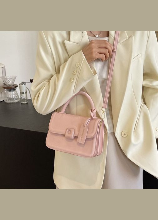 Жіноча класична сумка 736 крос-боді на ремінці через плече замшева велюрова бархатна рожева No Brand (306709445)