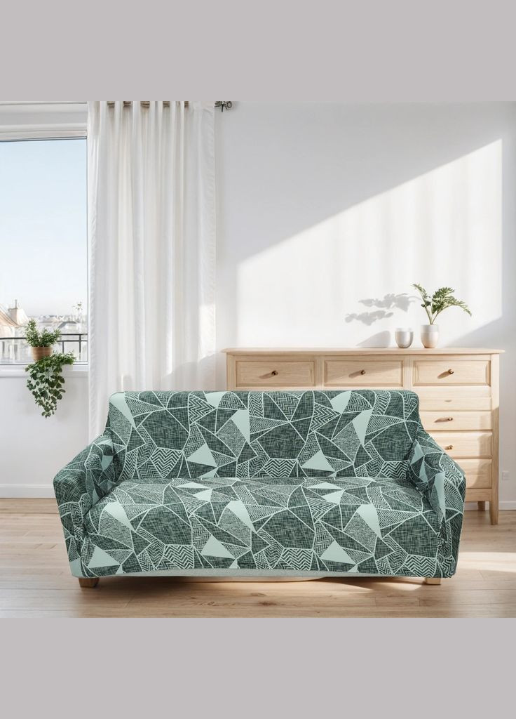 Чохол для дивана тримісний універсальний трикотажний (81112) Love You (334713400)