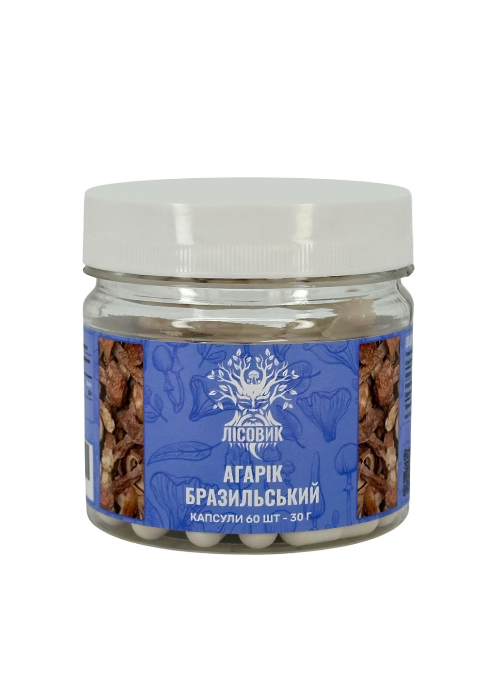 Гриб Агарик бразильский, капсулы 60 шт по 0.5 г Лісовик (334292854)