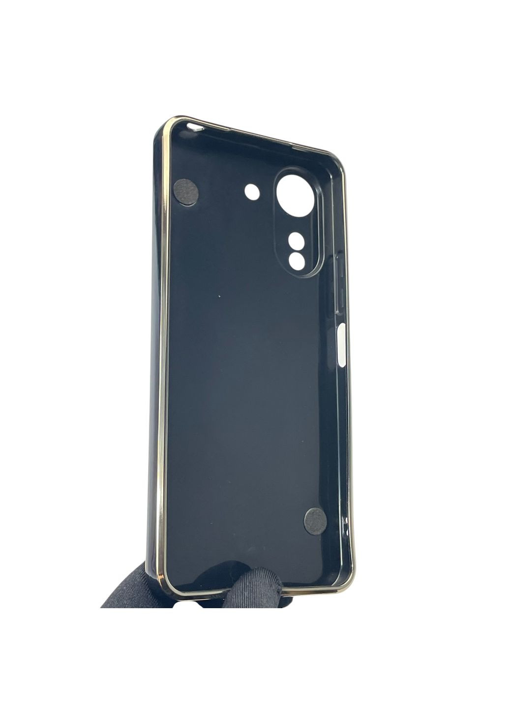 Чохол для телефона POCO C65 жіночій із ремінцем з прикрасами та золотою окантовкою на сяомі поко с65 чорний gs1 Xiaomi (366235552)