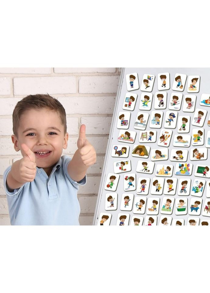 Дитячий розвиваючий набір магнітів "Розпорядок дня" ML4032-03, 72 магнітні фігурки No Brand (339778553)