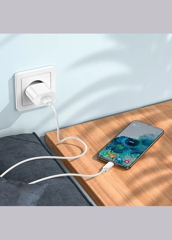Блок Адаптер сетевой Micro USB Cable Fighter single port charger C109A 18W білий Hoco (299532886)