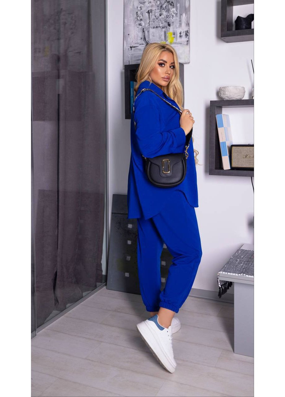 Жіночий костюм двійка сорочка оверсайз + штани MonCher (348432458)