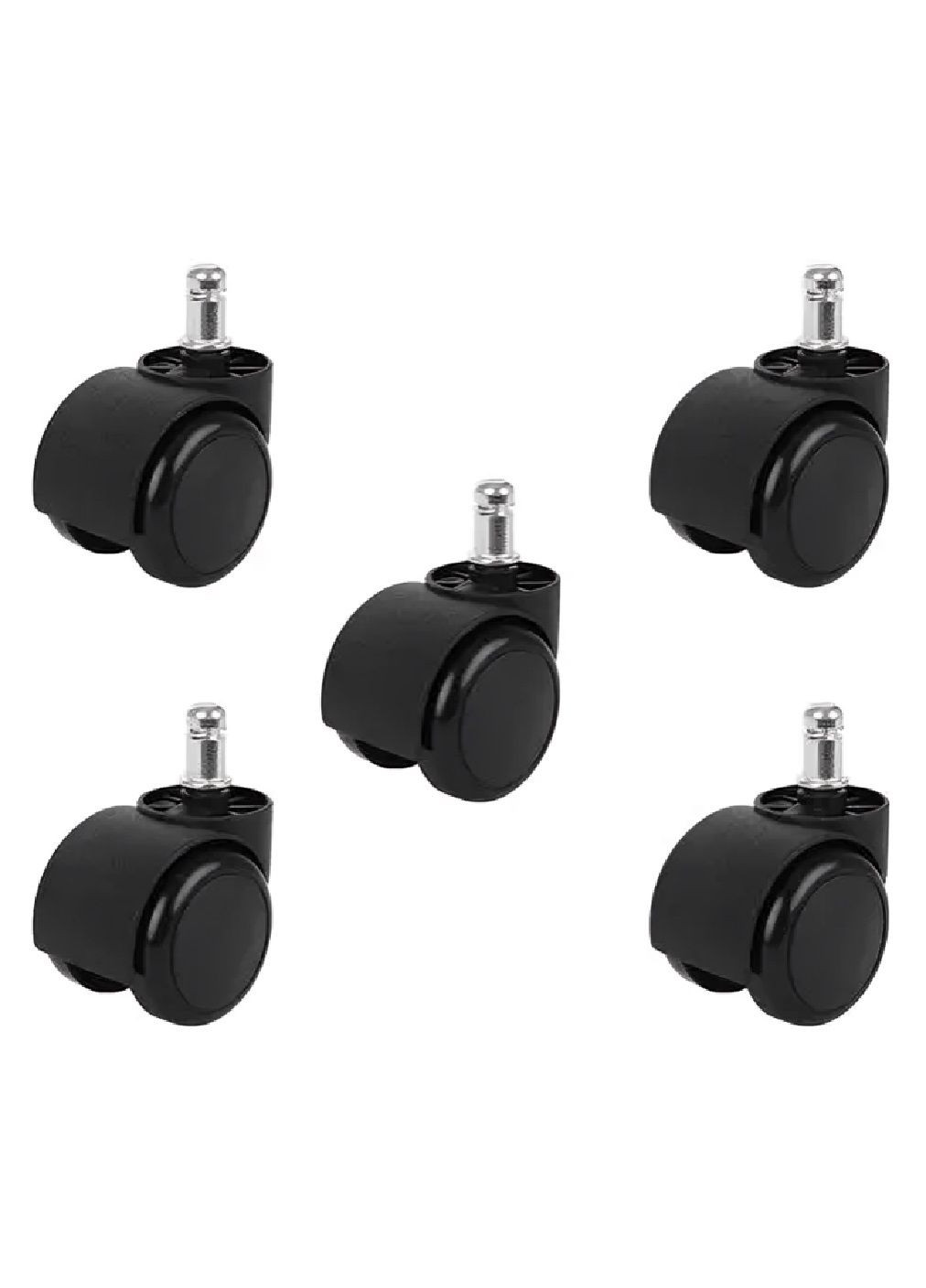 Набор комплект колес для офисного игрового вращающегося стула кресла установка в один клик 5 шт 5 см (478796-Prob) Черный Unbranded (312149490)