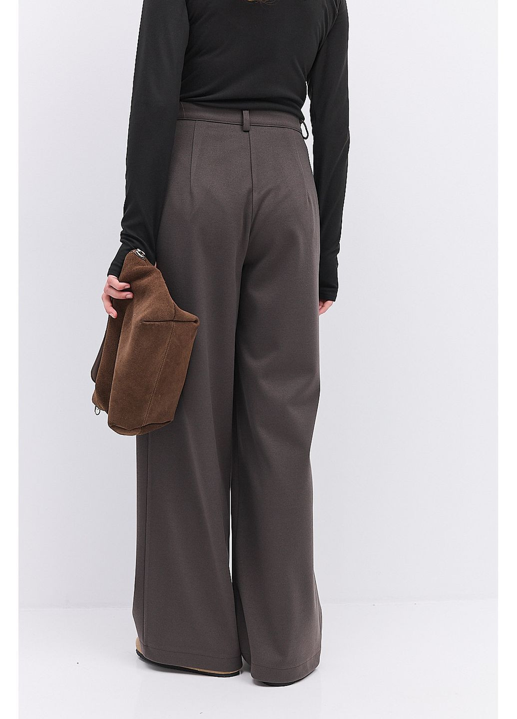 Женские теплые брюки-палаццо темно-серого цвета Arjen (364967541)