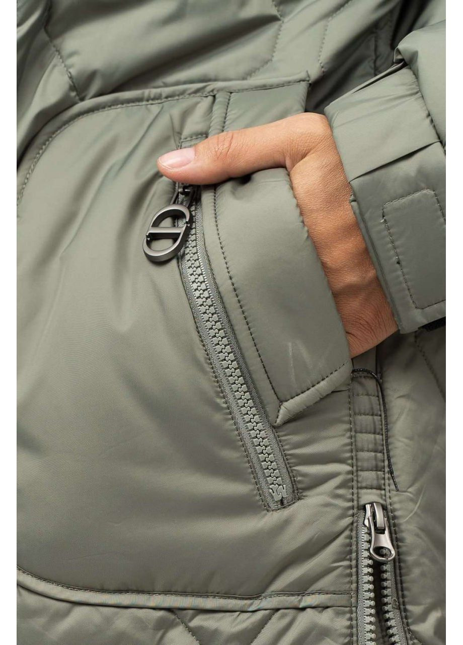 Світло-зелена демісезонна куртка на флісі осіння Lora Duvetti