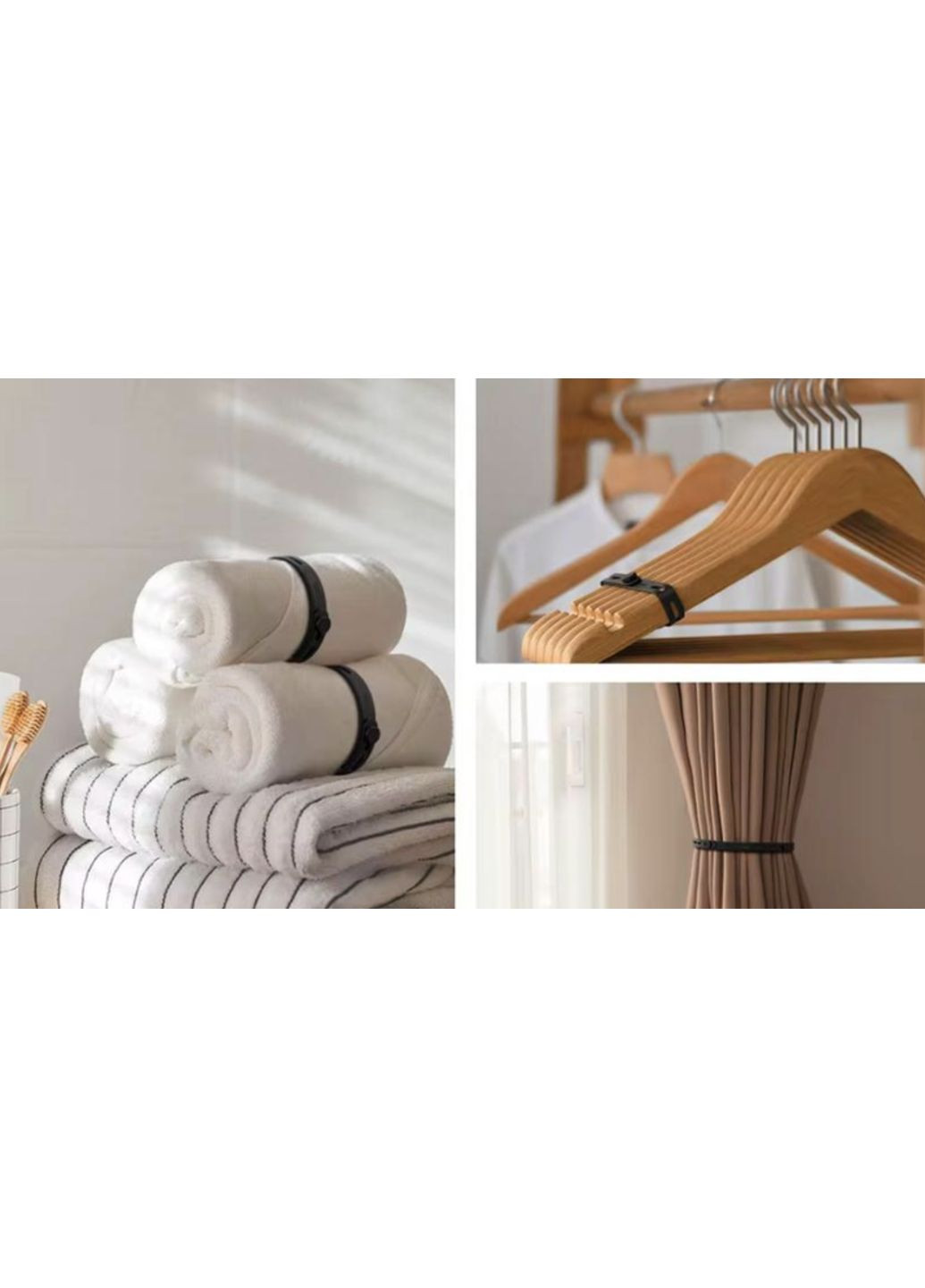 Фіксатор-затискач для кабелю органайзер хомут стяжки силіконові 15 шт Чорний Captain (356680639)