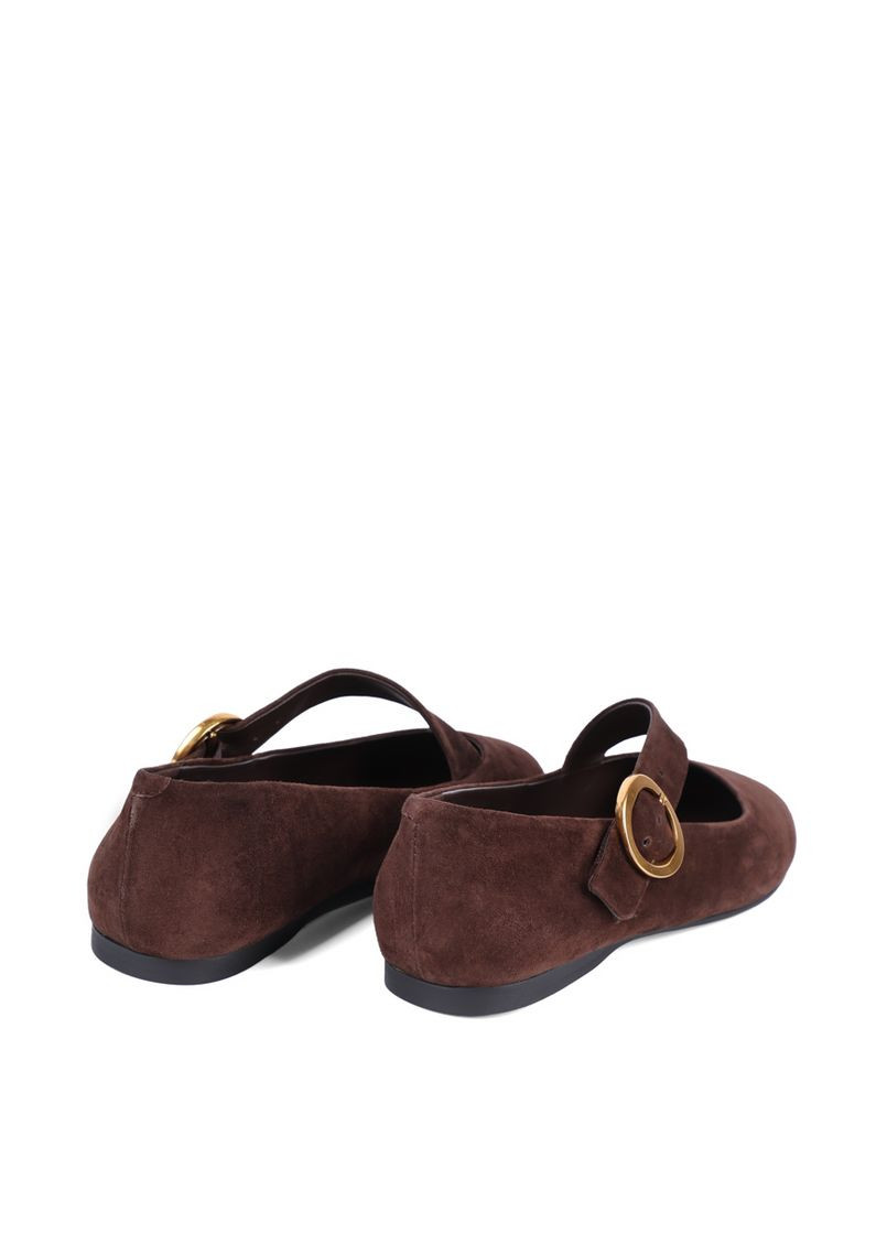 Жіночі жіночі балетки 512a-13-c282 коричневий велюр MIRATON | коричневі текстиль (365434845)