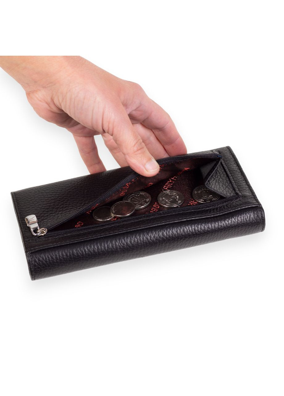 Женский кошелек из натуральной кожи 1191-45/46 с красным Karya (261481924)