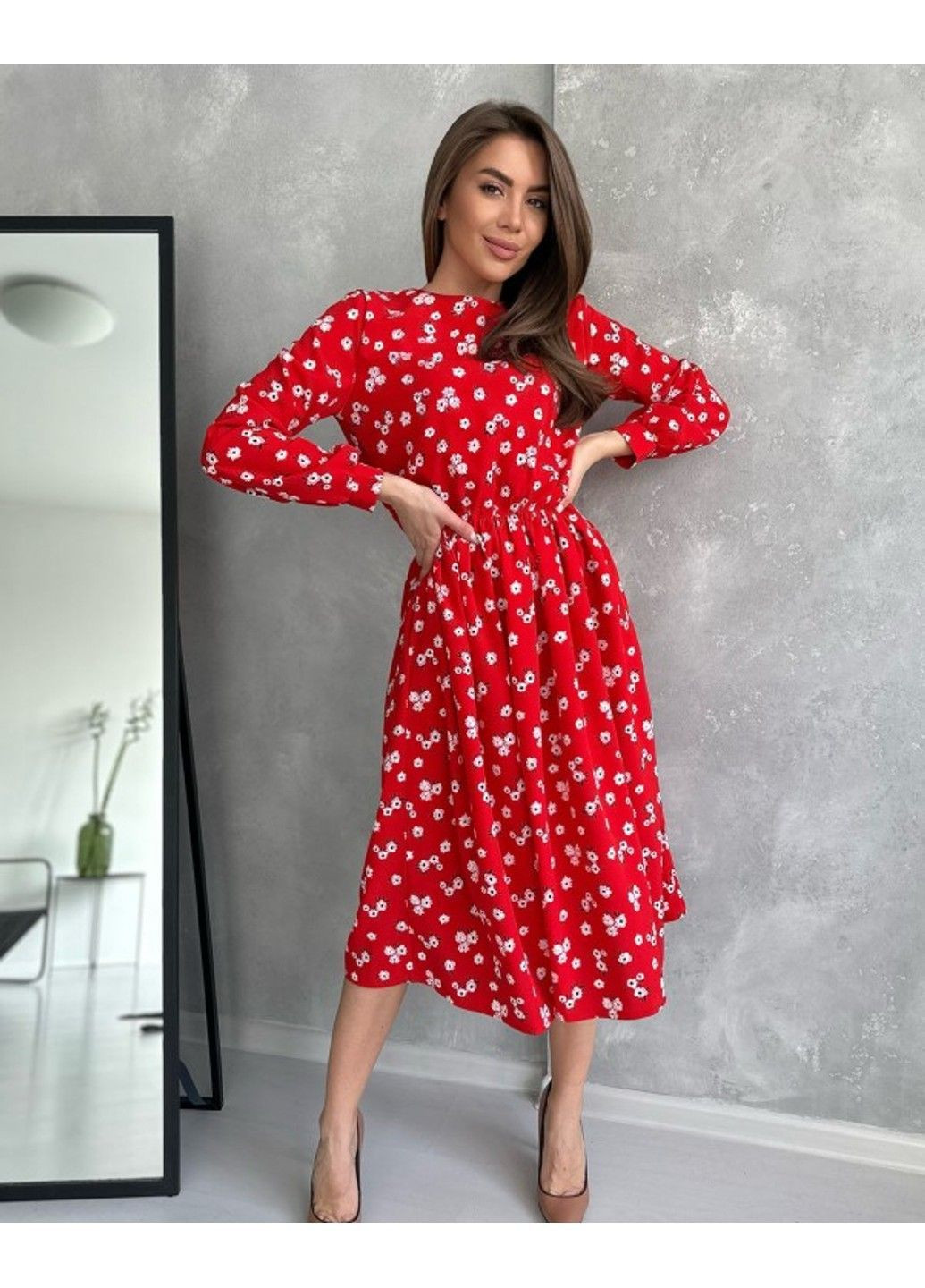 Красное повседневный платье 13739 xxl красный ISSA PLUS