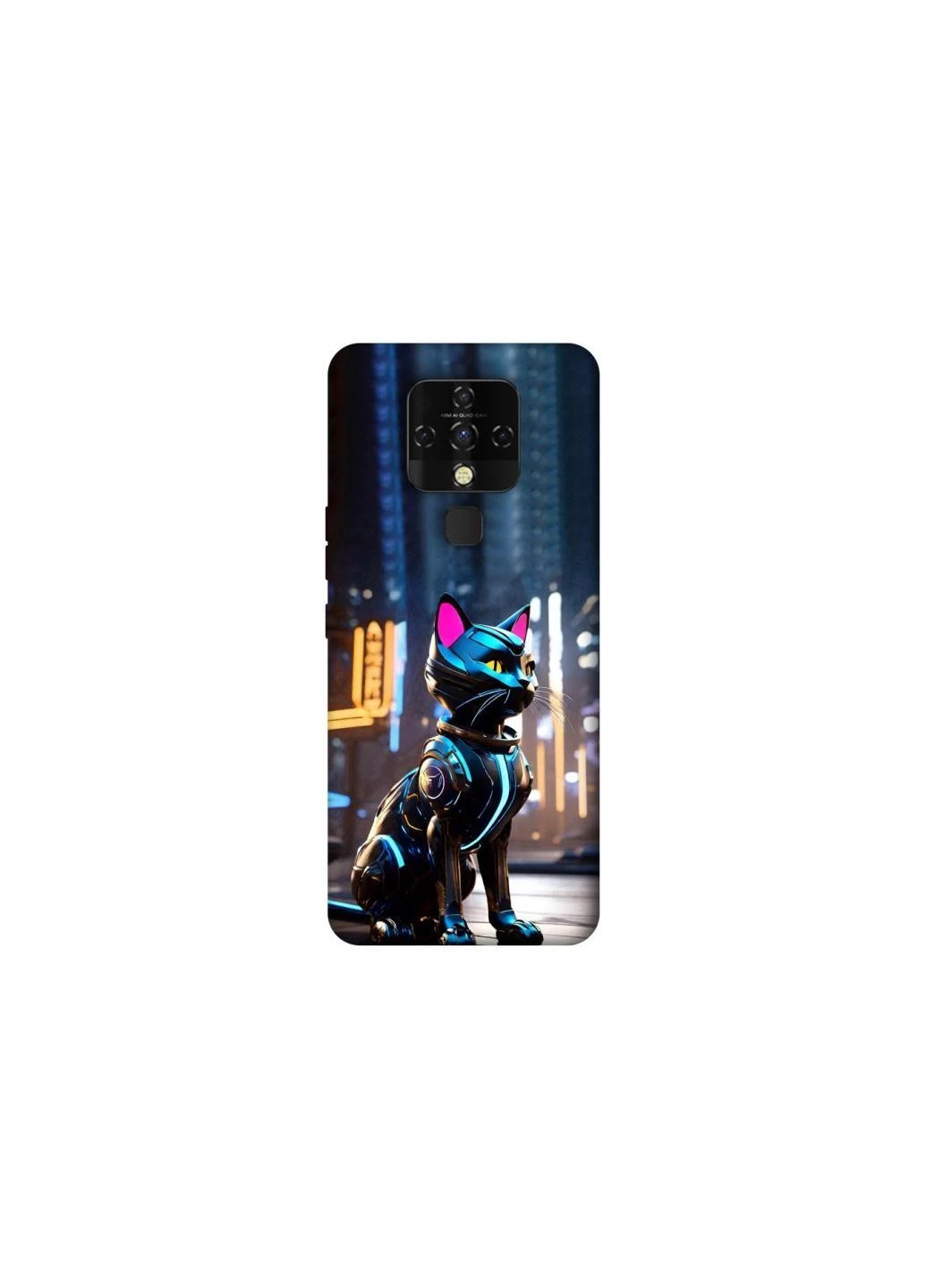 Чехол на TECNO Camon 16 SE Cyber cat Frontalka (375894805)