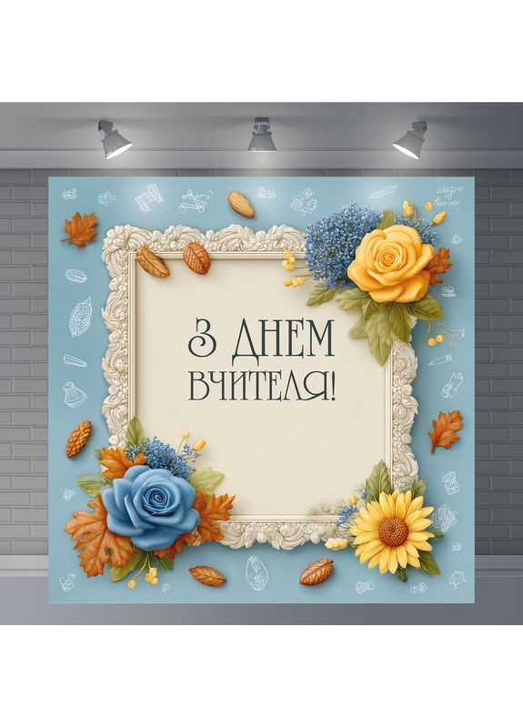 Баннер «День учителя» для фотозоны – стильное оформление школьного праздника, 160×160 см, №41038 Vinylpex (362268482)