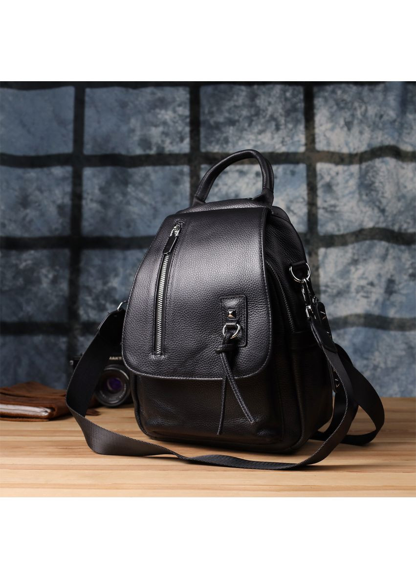 Классический женский рюкзак из натуральной кожи 23061 Черный Vintage (357437630)