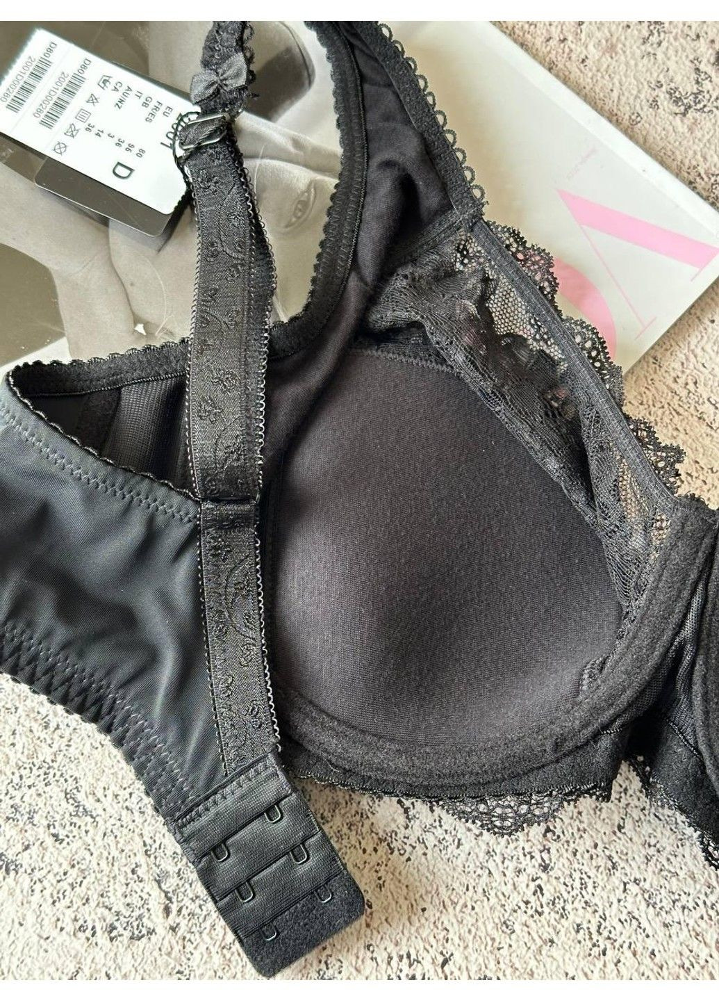 Чёрный черный бюстгальтер на чашку e Acousma