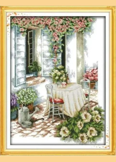 Набір для вишивання за нанесеною на канву схемою "Summer aftenoon 2". AIDA 14CT printed 41*53 см Joy Sunday (313613286)