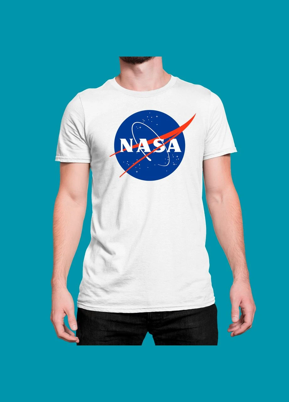 Біла чоловіча футболка з принтом nasa наса Stedman