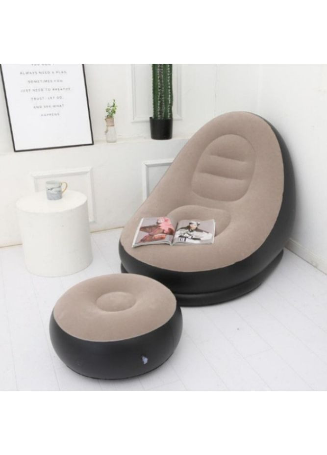 Надувной диван-кресло с пуфиком для ног No Brand (353395842)