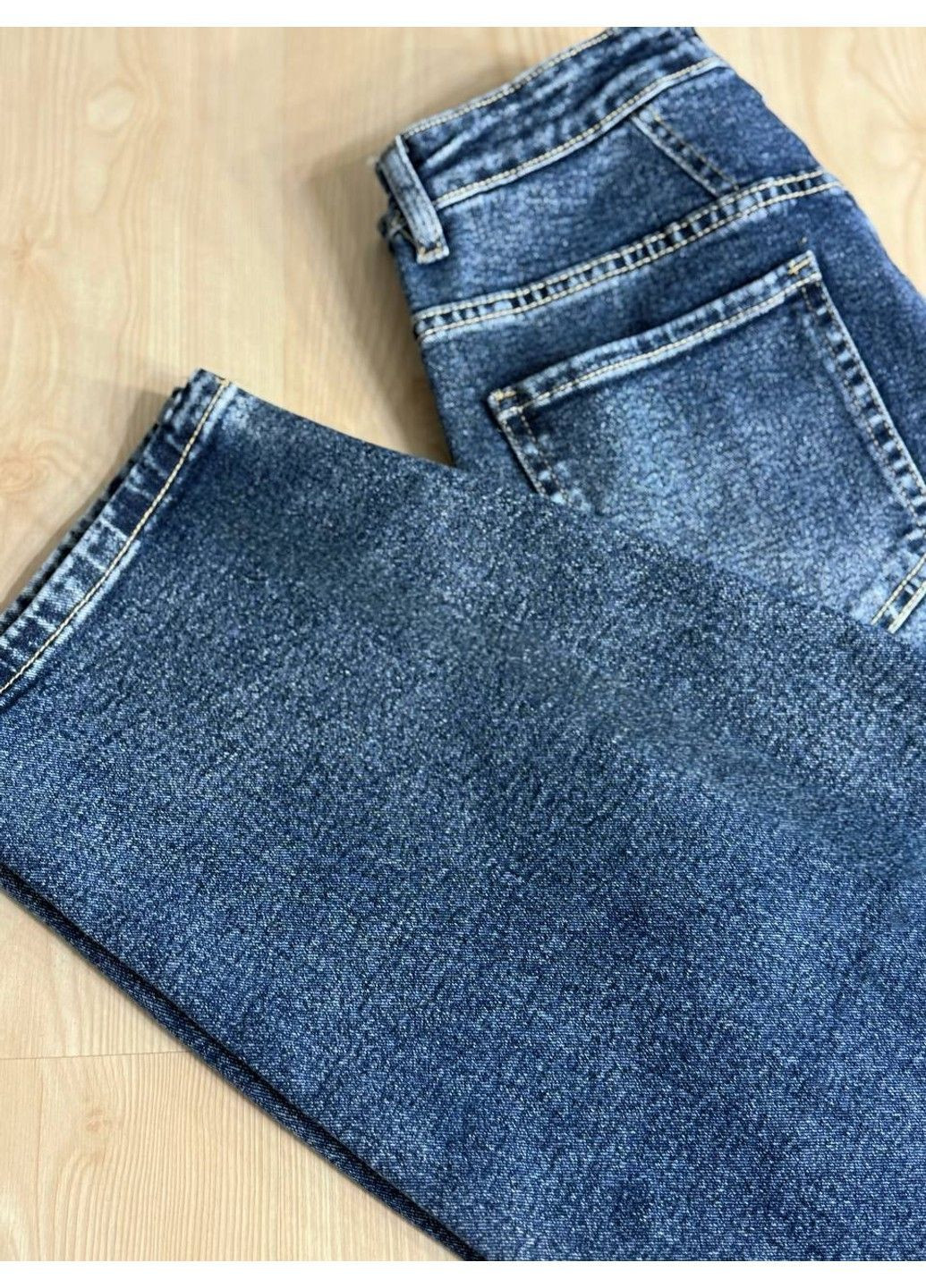 Джинси жіночі Trelucky 0263-3 мом baggy банани великі розміри сині No Brand - (362024317)