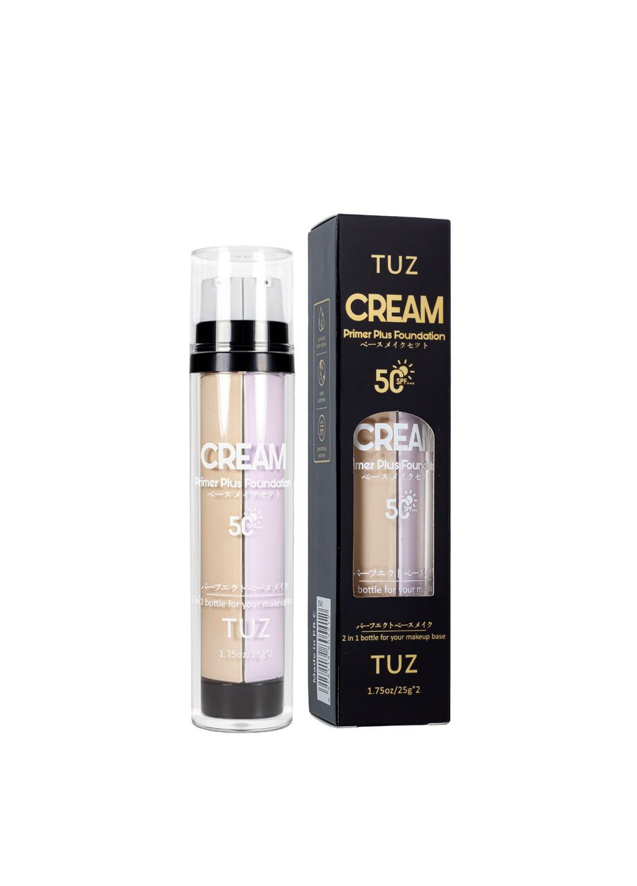 База и тональный крем 2 в 1 Primer Plus Foundation Spf 50, 2 х 25 г, Tuz (327796012)