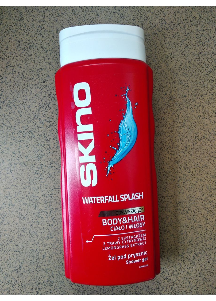 Гель для душу та шампунь чоловічий Skino Waterfall Splash Body & Hair 400 мл. Biedronka (356671567)