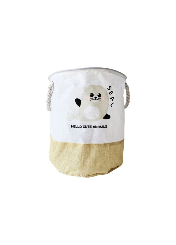 Кошик для іграшок та білизни Hello cute animals Кіт текстильний для дітей з ручками плетена 35 х 40 см Mega Zayka (368759667)