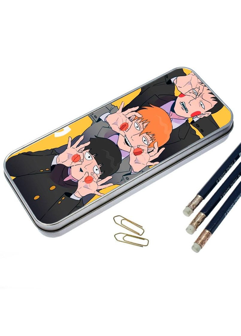 Органайзер для канцелярського приладдя металевий, кейс для дрібниць Моб Психо #004 7*18 см Silver No Brand (309153770)