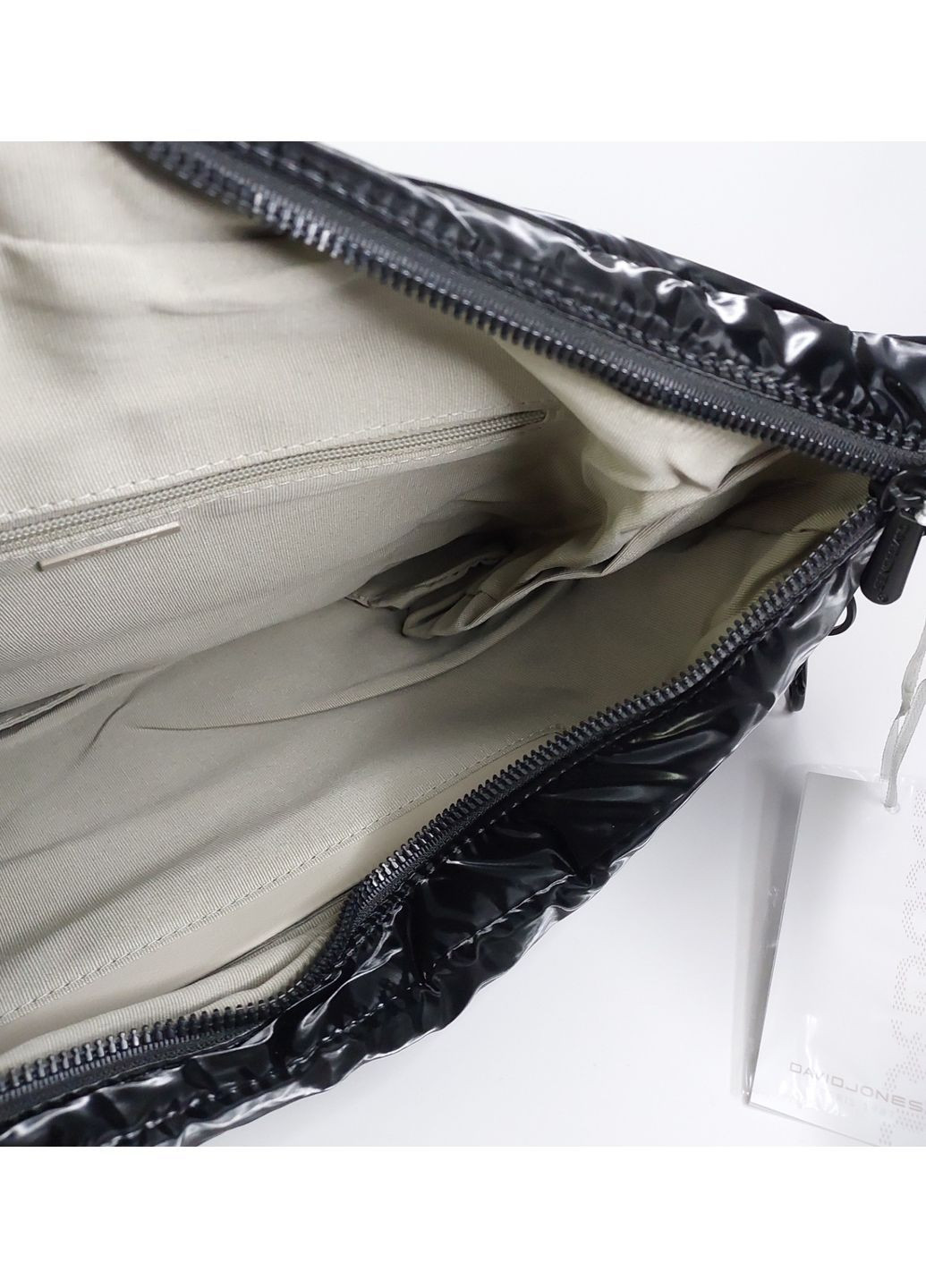 Жіноча сумка текстильна містка чорна David Jones (368774425)