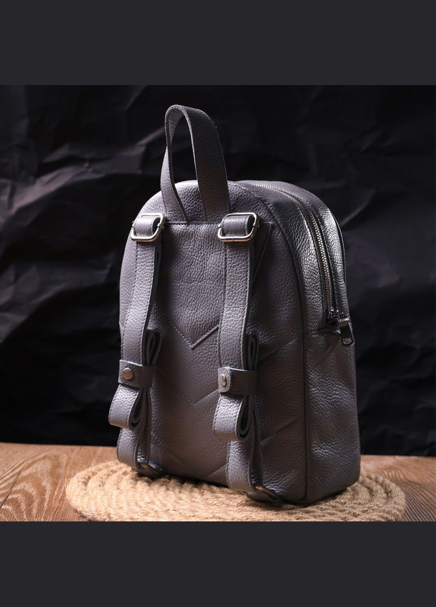 Шкіряний жіночий рюкзак з натуральної шкіри 16308 Сірий Shvigel (328449831)