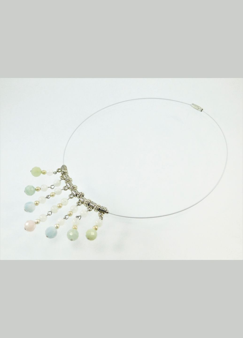 Бусы "Аристократка" Морганит, Адуляр Fursa fashion (322605432)