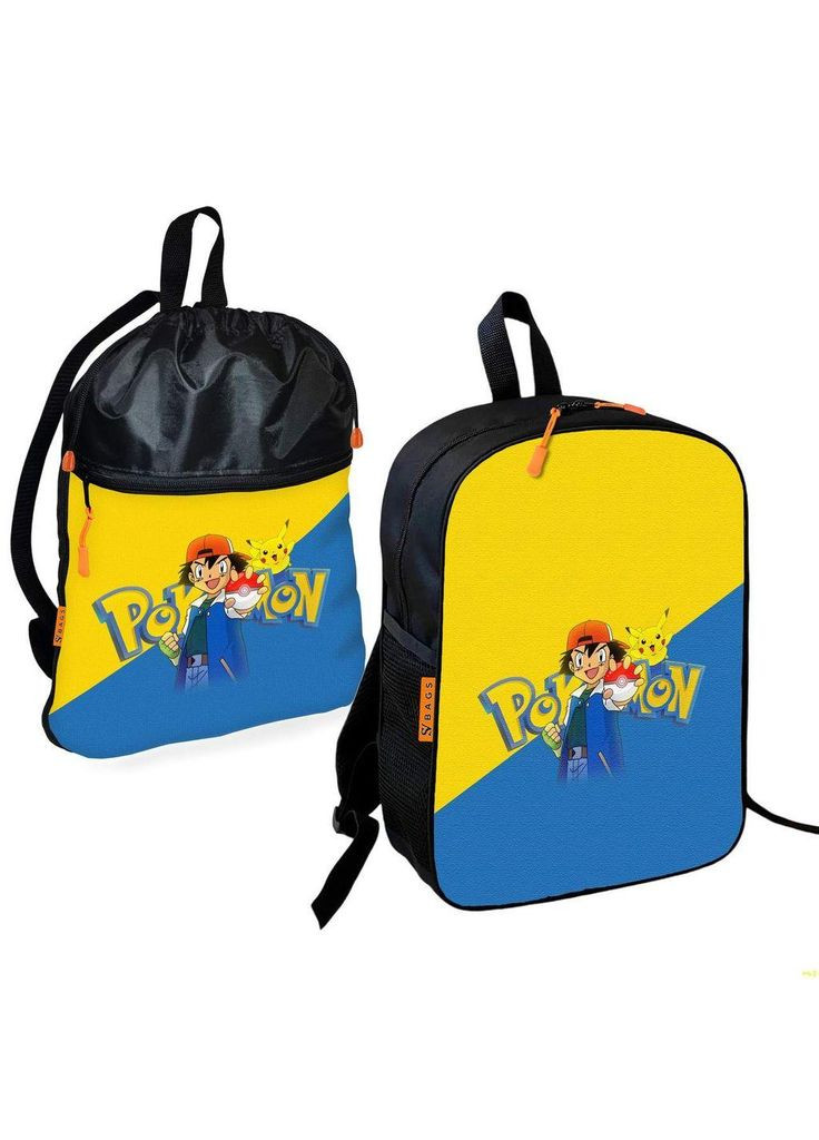 Школьный рюкзак детский Покемон Пикачу + Сумка для обуви спортивной формы рюкзак-мешок для мальчика (2111) (1330242) Brand (373264930)