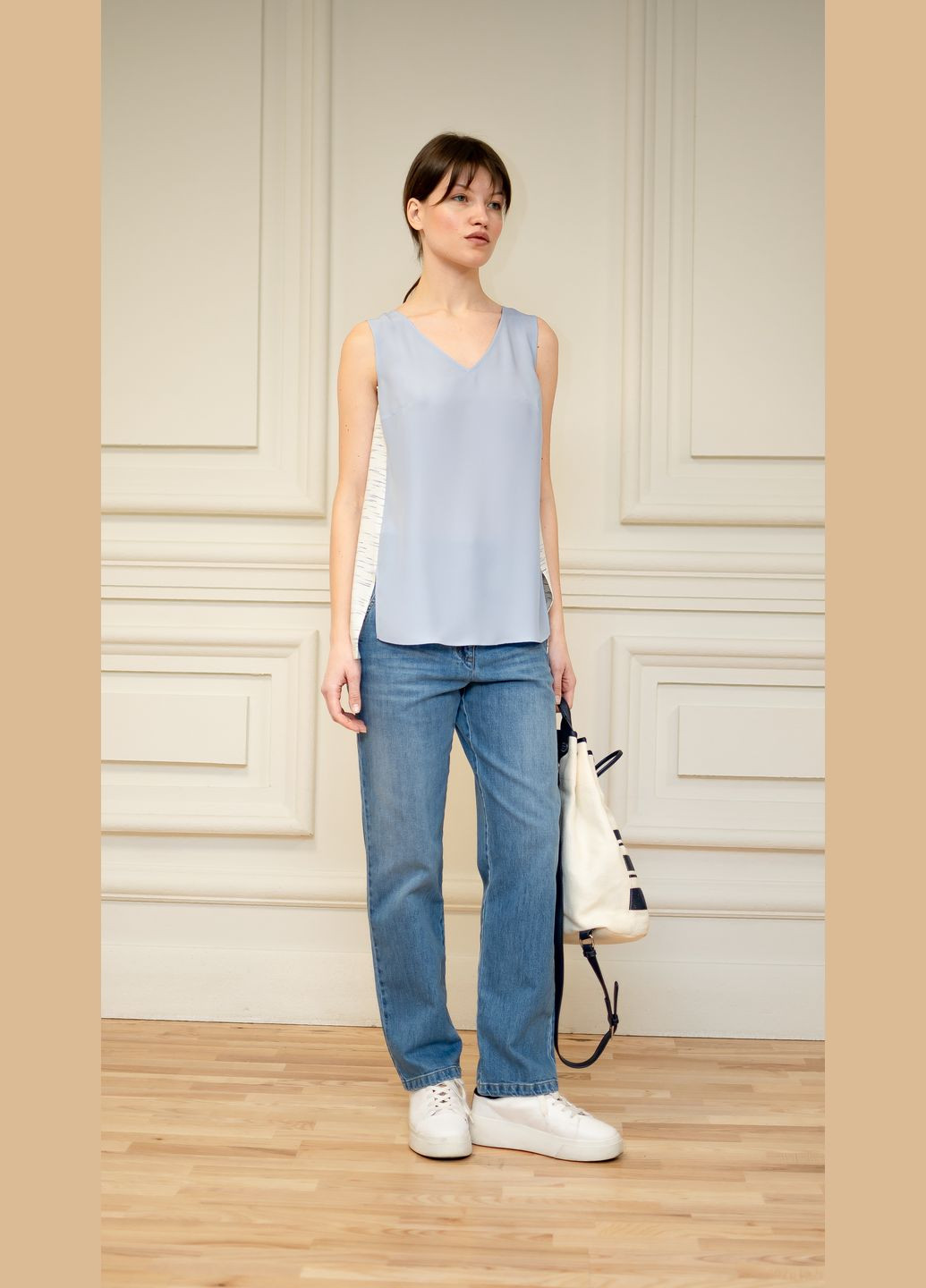 Світло-блакитна блакитна блуза іга Dolcedonna