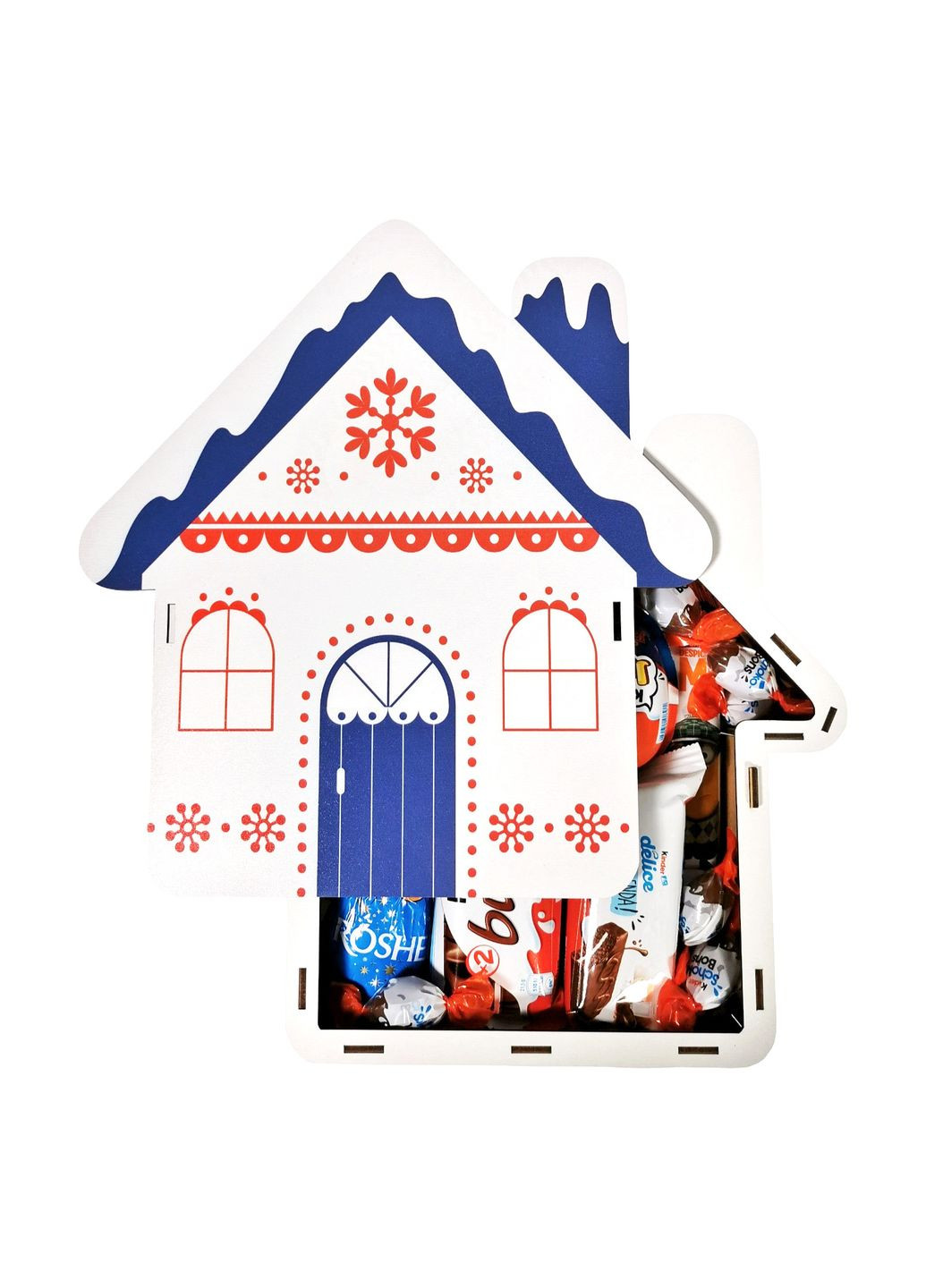 Подарунок №33/1 “Будиночок солодощів” 460г (27х25х9см, у дерев'яній коробці) Унікальна цукерка (372656361)