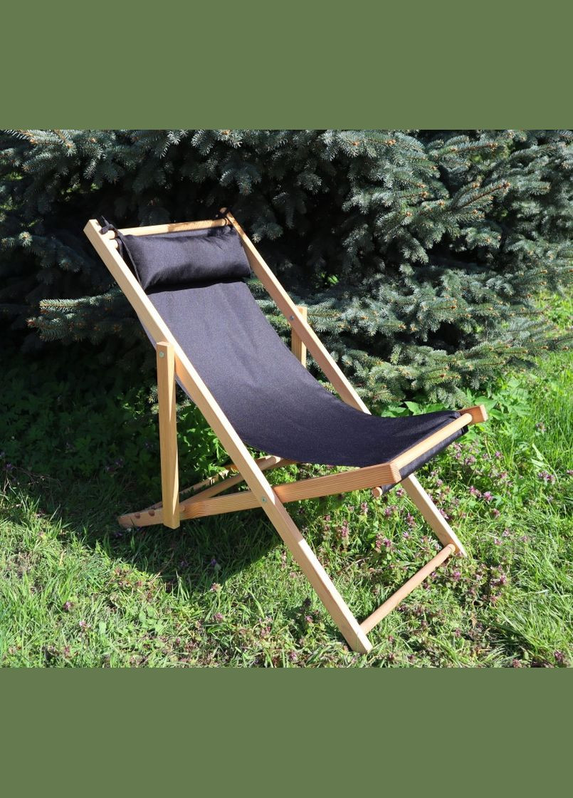 Раскладное деревянное кресло шезлонг с тканью, для дачи, пляжа или кафе.Кресла садовые террасные деревянные. No Brand (316257247)