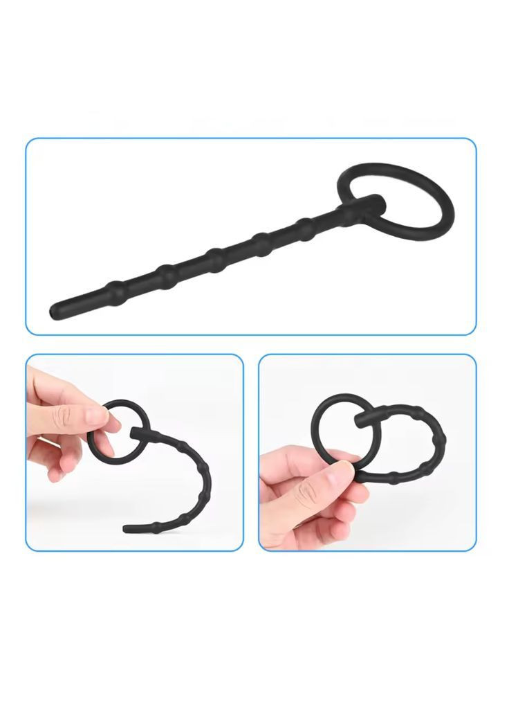 Силиконовый уретральный катетер с кольцом гибкий стимулятор для интимных экспериментов, 13 см No Brand (367102329)