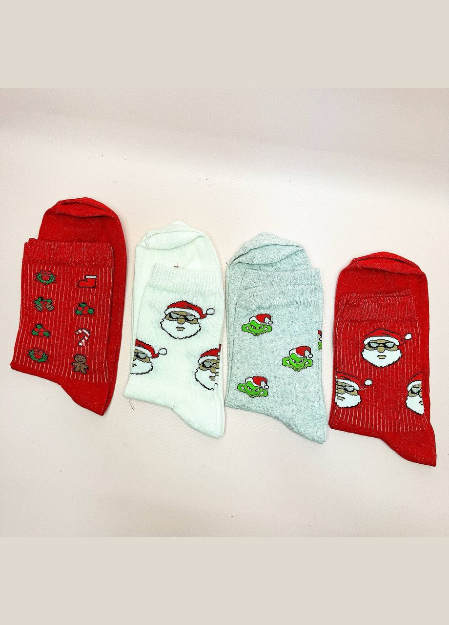 Комбинированные комплект новогодних высоких носков 4 пары Vakko новогодние (305054047)