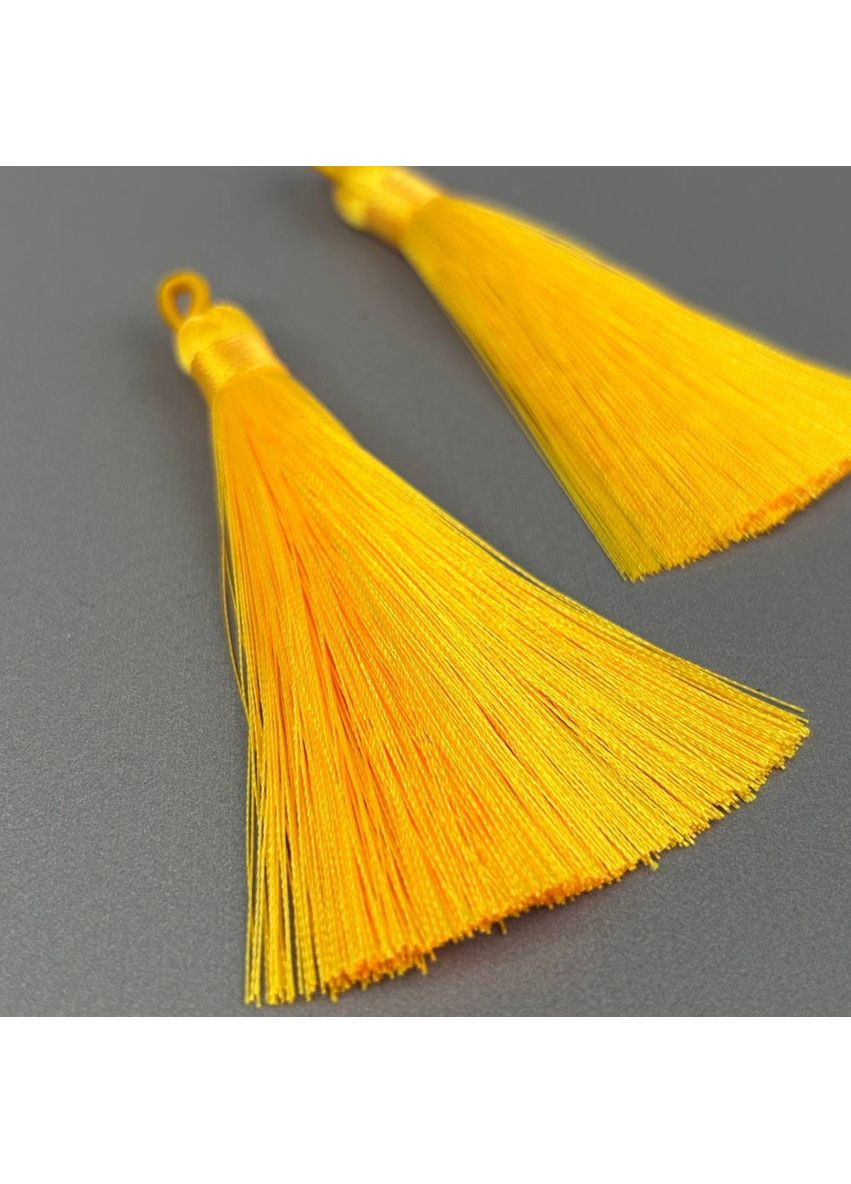 Шелковые кисти для сережек 9 см - желтый. Plus-plus (354796356)