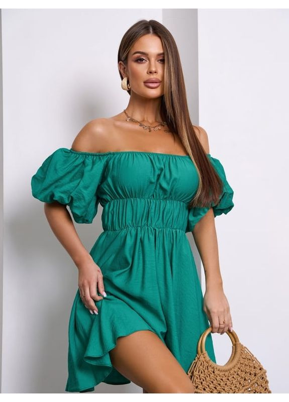 Зеленое платье sa-617 зеленое ISSA PLUS однотонное