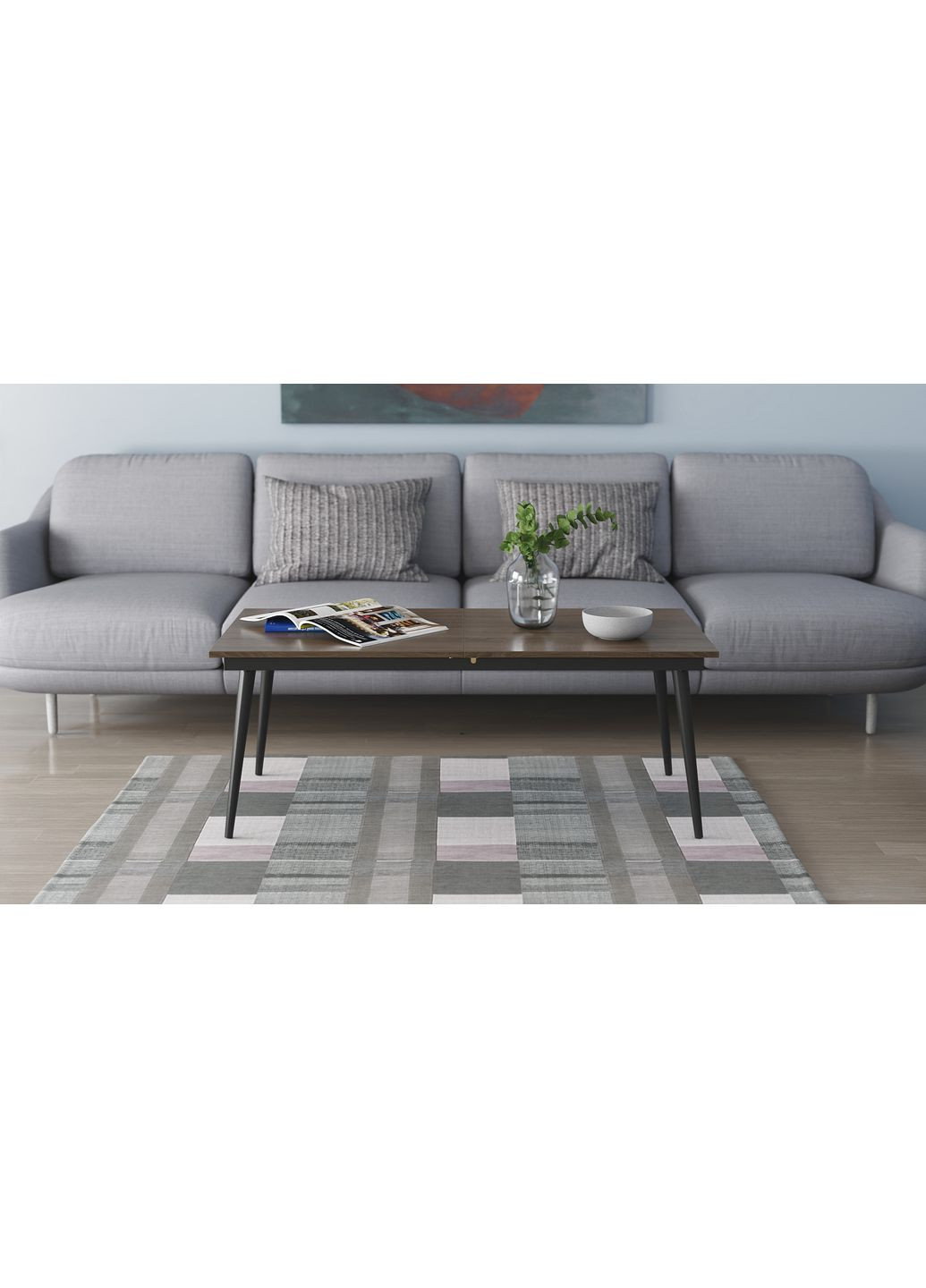 Стіл журнальний трансформер Dandi Small 45x120(160)x60 Чорний метал ДСП 16 мм (FRD-106789) Ferrum-decor (353499261)