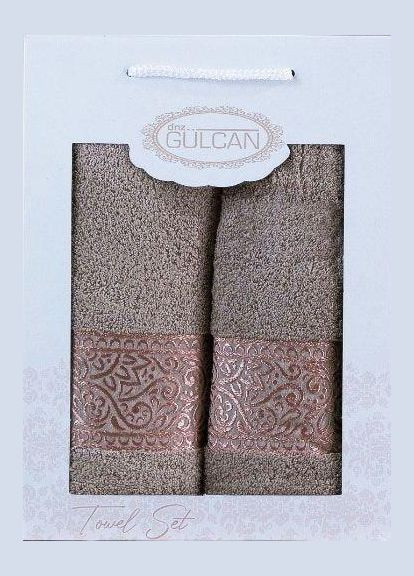 Набір рушників Cotton — Ornament Cappuccino 50*90+70*140 Gulcan коричневий