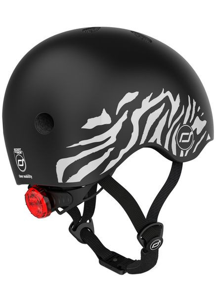 Шлем защитный детский Scoot and Ride с фонариком, размер XXS/XS (45-51 см), зебра () Scoot&Ride SR-181206-ZEBRA (335030705)