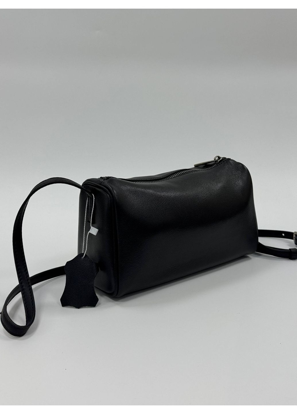 Женская сумка из натуральной кожи, черная, маленькая формованная, с застежкой-молнией Lonza (366290194)