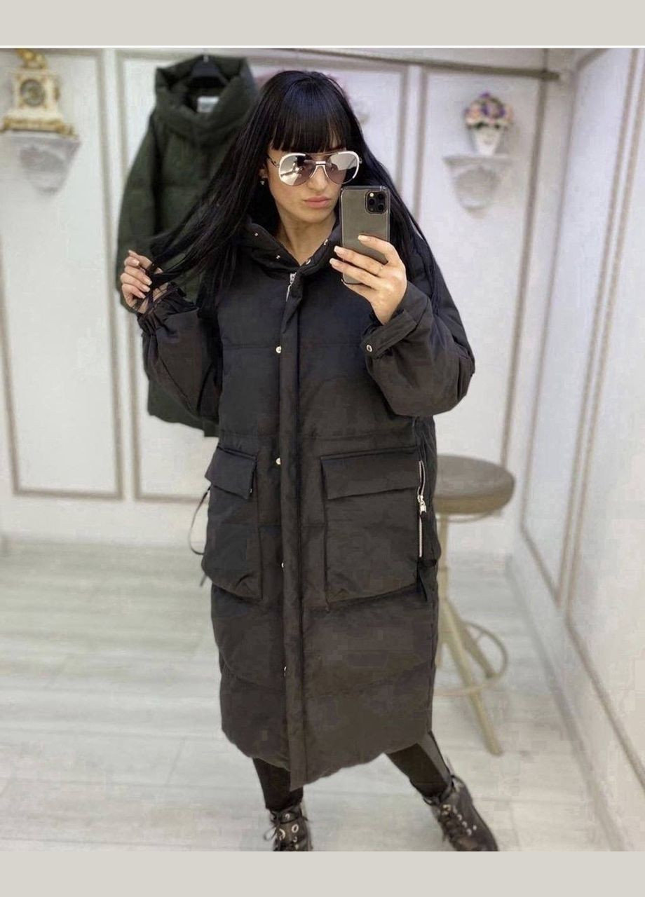 Черная женское зимнее пальто Milani